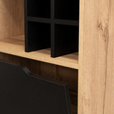 Bar Audra Duna y Wengue 59.7x180cm con Cuatro Compartimientos con Seis Portacopas y con Seis Portabotellas - Bares | Bylmo