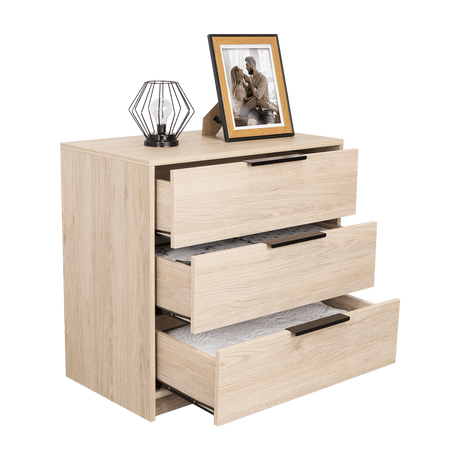 Cómoda Kaia Rovere y Blanco 70x68.7cm De Tres Hileras con Tres Cajones - Cajoneras | Bylmo