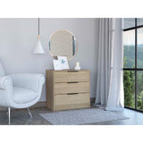 Cómoda Kaia Rovere y Blanco 70x68.7cm De Tres Hileras con Tres Cajones - Cajoneras | Bylmo