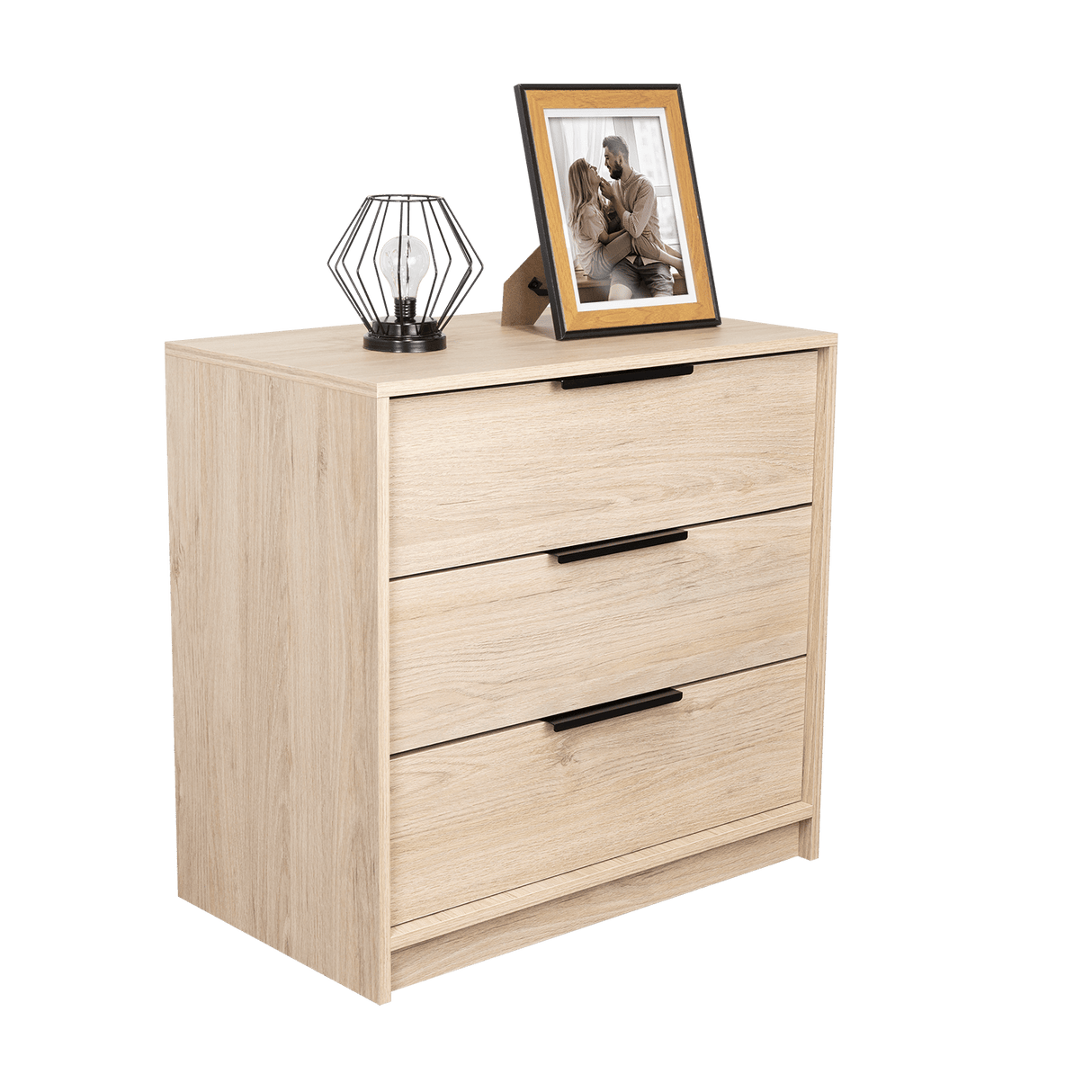 Cómoda Kaia Rovere y Blanco 70x68.7cm De Tres Hileras con Tres Cajones - Cajoneras | Bylmo