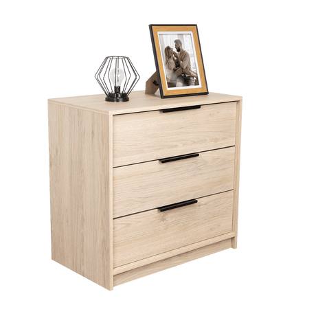 Cómoda Kaia Rovere y Blanco 70x68.7cm De Tres Hileras con Tres Cajones - Cajoneras | Bylmo