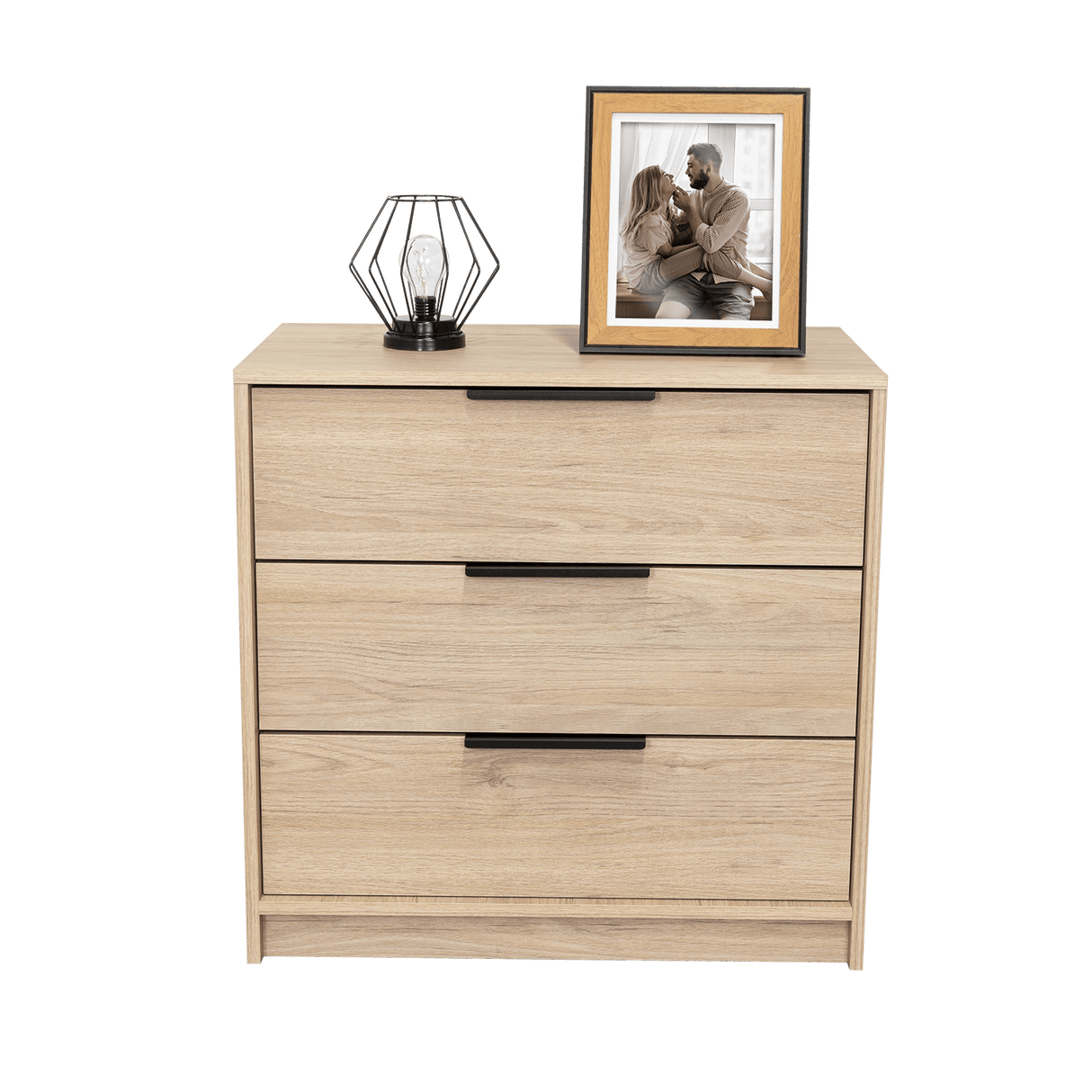 Cómoda Kaia Rovere y Blanco 70x68.7cm De Tres Hileras con Tres Cajones - Cajoneras | Bylmo