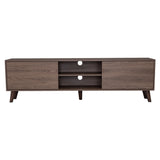 Rack de TV Z Coñac 180x52.5cm Para TV Hasta 80 Pulgadas con Dos Cajones con Ranuras para Cables y con Patas - Muebles para TV | Bylmo