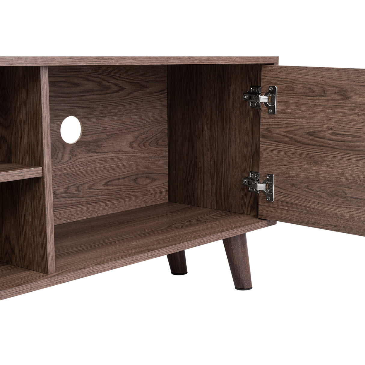 Rack de TV Z Coñac 180x52.5cm Para TV Hasta 80 Pulgadas con Dos Cajones con Ranuras para Cables y con Patas - Muebles para TV | Bylmo