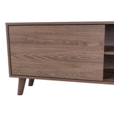 Rack de TV Z Coñac 180x52.5cm Para TV Hasta 80 Pulgadas con Dos Cajones con Ranuras para Cables y con Patas - Muebles para TV | Bylmo