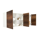 Mueble Superior de Cocina Blanco y Caramelo 150x60cm con Un Entrepaño y con Cuatro Puertas - Cocinas | Bylmo