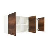 Mueble Superior de Cocina Blanco y Caramelo 150x60cm con Un Entrepaño y con Cuatro Puertas - Cocinas | Bylmo