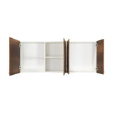 Mueble Superior de Cocina Blanco y Caramelo 150x60cm con Un Entrepaño y con Cuatro Puertas - Cocinas | Bylmo