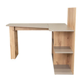 Escritorio en L Masai Taupe y Duna 131.5x110.6cm sin Cajones y con Organizador de Libros - Escritorios y Archivadores | Bylmo