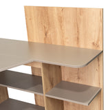 Escritorio en L Masai Taupe y Duna 131.5x110.6cm sin Cajones y con Organizador de Libros - Escritorios y Archivadores | Bylmo