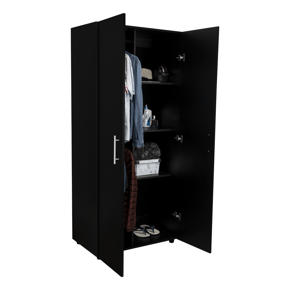 Closet Tera Wengue 80x180cm sin Cajones con 3 Entrepaños - Closets | Bylmo