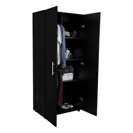 Closet Tera Wengue 80x180cm sin Cajones con 3 Entrepaños - Closets | Bylmo