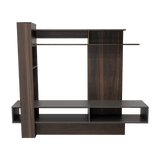 Centro de Entretenimiento Flamencp Habano y Plomo 180x152.2cm para TV Hasta 55 Pulgadas y con Cuatro Compartimientos - Muebles para TV | Bylmo