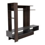 Centro de Entretenimiento Flamencp Habano y Plomo 180x152.2cm para TV Hasta 55 Pulgadas y con Cuatro Compartimientos - Muebles para TV | Bylmo