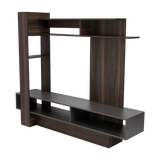 Centro de Entretenimiento Flamencp Habano y Plomo 180x152.2cm para TV Hasta 55 Pulgadas y con Cuatro Compartimientos - Muebles para TV | Bylmo