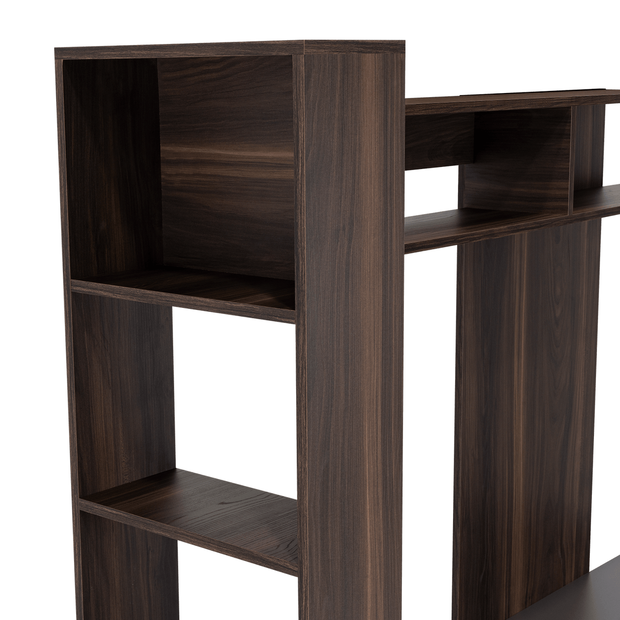 Centro de Entretenimiento Flamencp Habano y Plomo 180x152.2cm para TV Hasta 55 Pulgadas y con Cuatro Compartimientos - Muebles para TV | Bylmo