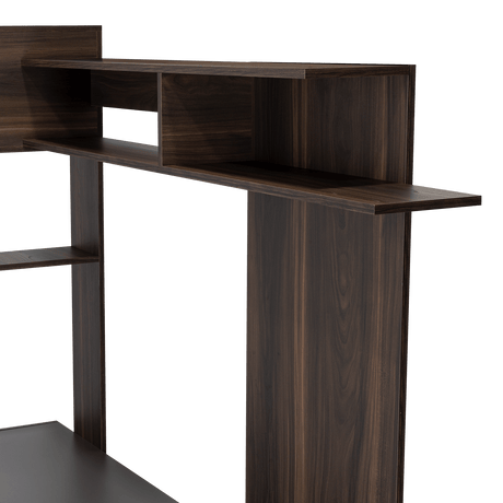 Centro de Entretenimiento Flamencp Habano y Plomo 180x152.2cm para TV Hasta 55 Pulgadas y con Cuatro Compartimientos - Muebles para TV | Bylmo