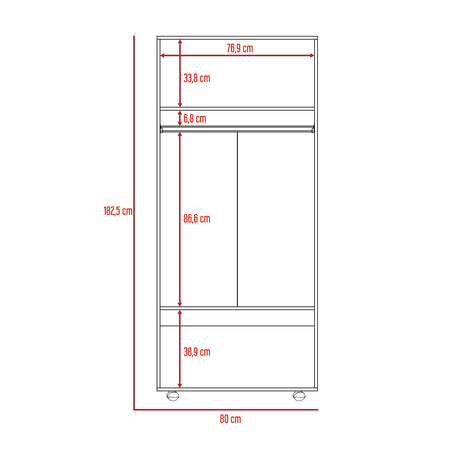 Closet Wengue 80x180.5cm sin Cajones con 2 Entrepaños - Closets | Bylmo