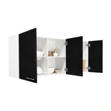 Mueble Superior de Cocina Blanco y Wengue 150x60cm con Un Entrepaño y con Cuatro Puertas - Cocinas | Bylmo