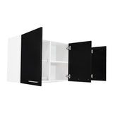 Mueble Superior de Cocina Blanco y Wengue 150x60cm con Un Entrepaño y con Cuatro Puertas - Cocinas | Bylmo