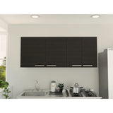 Mueble Superior de Cocina Blanco y Wengue 150x60cm con Un Entrepaño y con Cuatro Puertas - Cocinas | Bylmo