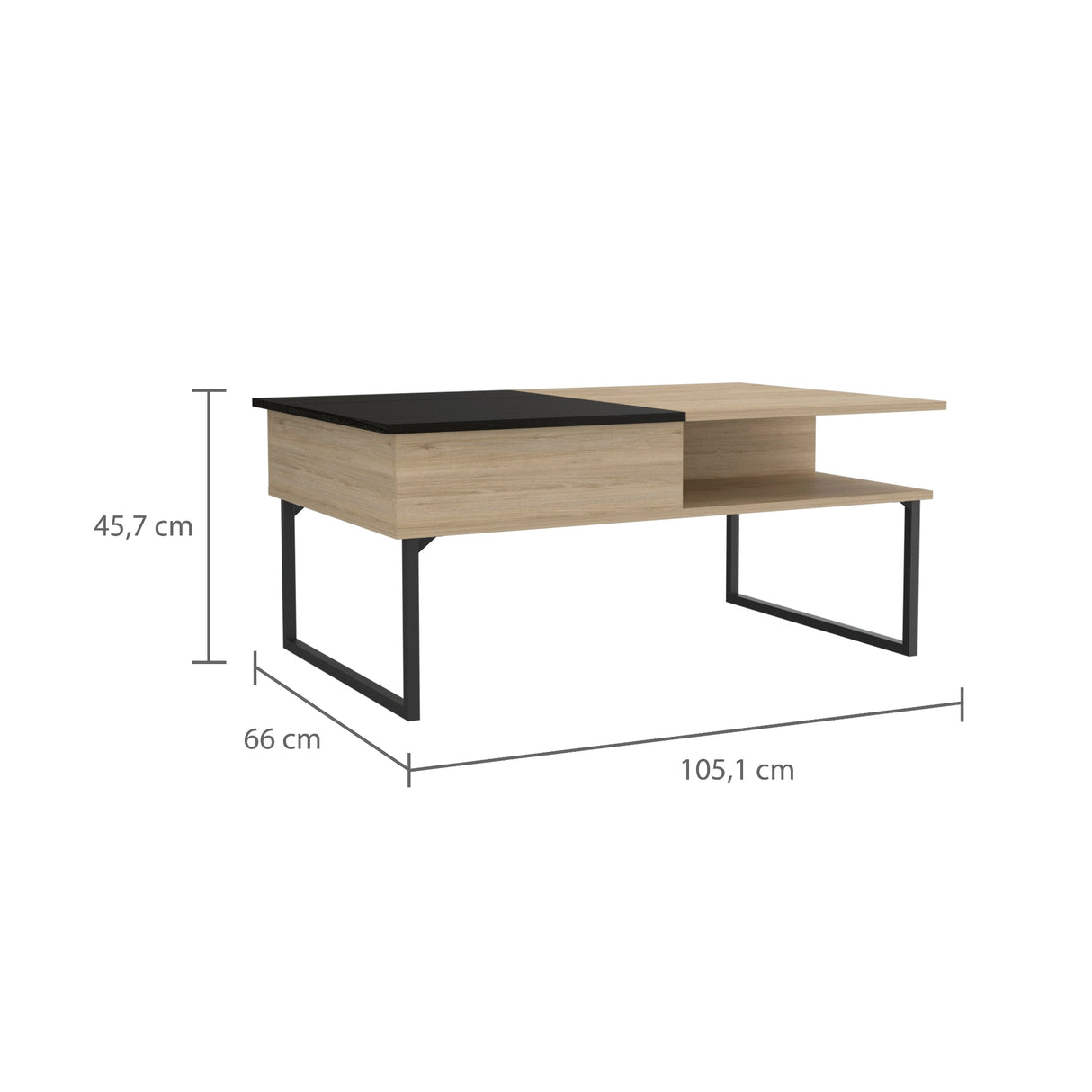 Mesa de Centro 5G rovere y Wengue 105.1x45.7cm Rectangular Extensible con Compartimiento - MESAS DE CENTRO | Bylmo
