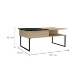 Mesa de Centro 5G rovere y Wengue 105.1x45.7cm Rectangular Extensible con Compartimiento - MESAS DE CENTRO | Bylmo