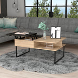 Mesa de Centro 5G rovere y Wengue 105.1x45.7cm Rectangular Extensible con Compartimiento - MESAS DE CENTRO | Bylmo