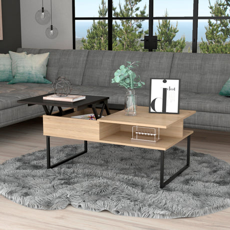 Mesa de Centro 5G rovere y Wengue 105.1x45.7cm Rectangular Extensible con Compartimiento - MESAS DE CENTRO | Bylmo