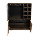 Bar Fraktal Habano y Miel 94.9x78.8cm con Dos Compartimientos con Seis Portacopas y con Ocho Portabotellas - Bares | Bylmo