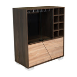 Bar Fraktal Habano y Miel 94.9x78.8cm con Dos Compartimientos con Seis Portacopas y con Ocho Portabotellas - Bares | Bylmo