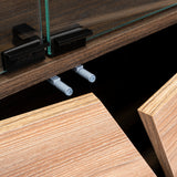 Bar Fraktal Habano y Miel 94.9x78.8cm con Dos Compartimientos con Seis Portacopas y con Ocho Portabotellas - Bares | Bylmo