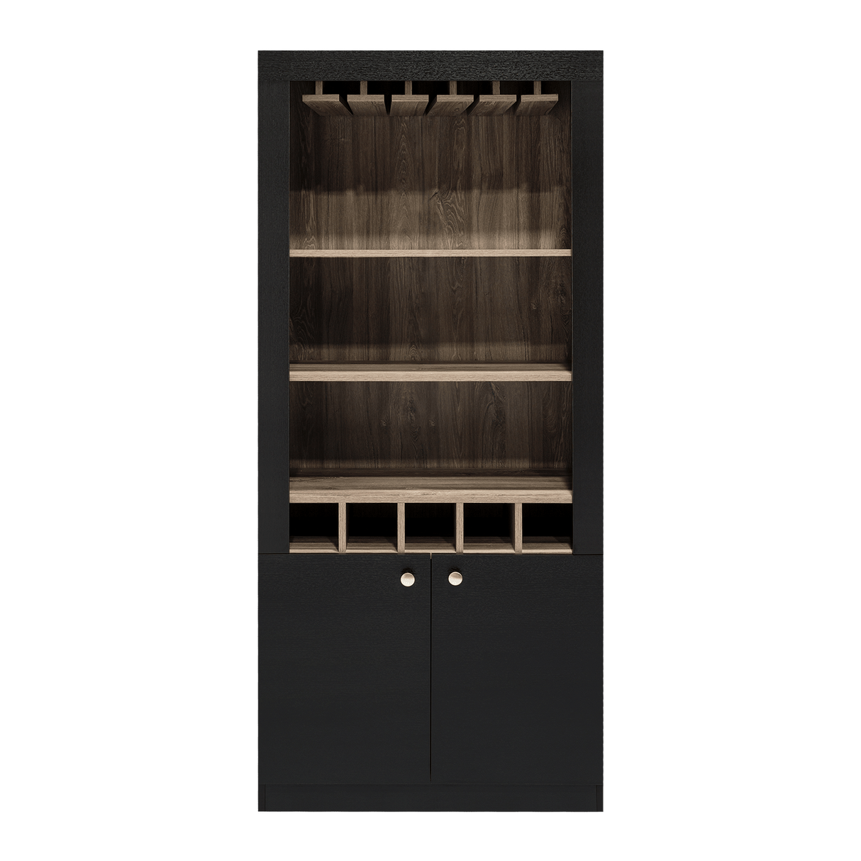 Bar Bellagio Wengue 75x175cm con Un Cajón y con Cinco Portabotellas - Bares | Bylmo