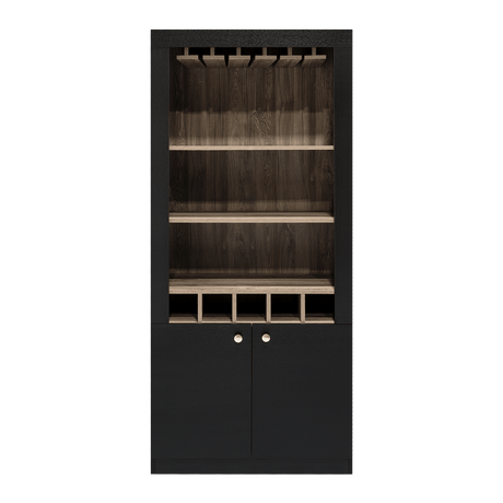 Bar Bellagio Wengue 75x175cm con Un Cajón y con Cinco Portabotellas - Bares | Bylmo