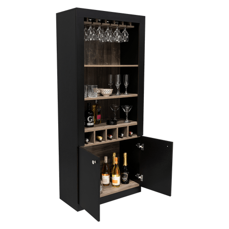 Bar Bellagio Wengue 75x175cm con Un Cajón y con Cinco Portabotellas - Bares | Bylmo