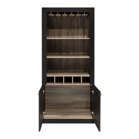 Bar Bellagio Wengue 75x175cm con Un Cajón y con Cinco Portabotellas - Bares | Bylmo