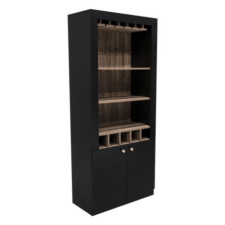 Bar Bellagio Wengue 75x175cm con Un Cajón y con Cinco Portabotellas - Bares | Bylmo