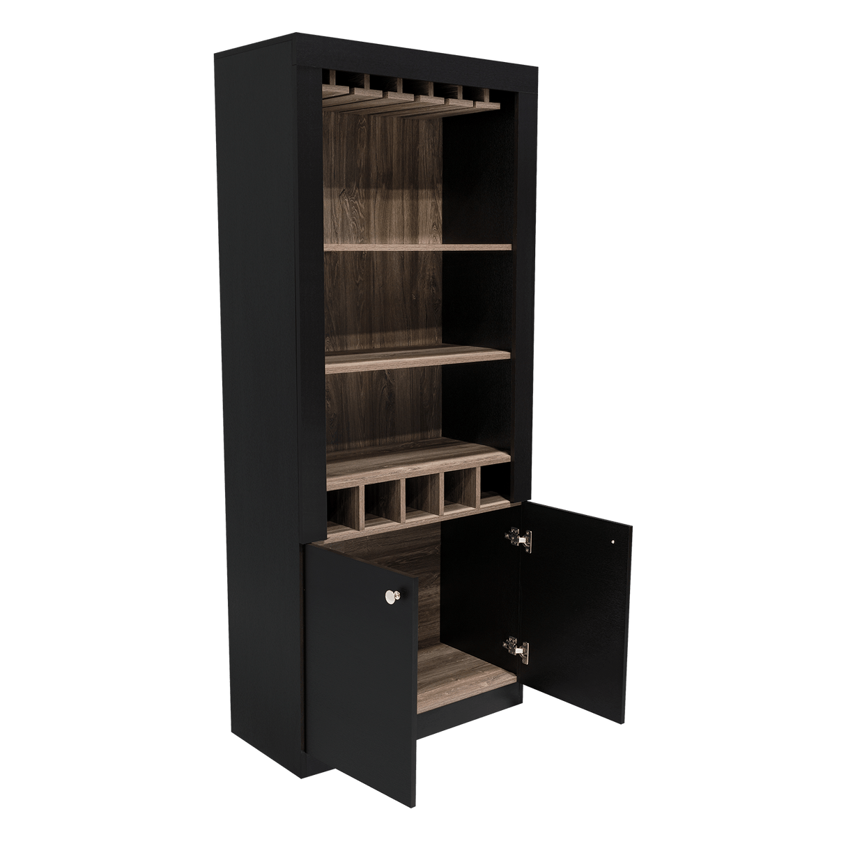 Bar Bellagio Wengue 75x175cm con Un Cajón y con Cinco Portabotellas - Bares | Bylmo