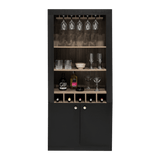 Bar Bellagio Wengue 75x175cm con Un Cajón y con Cinco Portabotellas - Bares | Bylmo