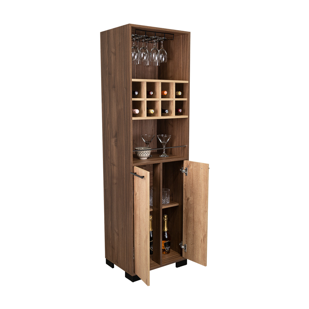 Bar Marsella Gales 52.9x179.8cm con Un Cajón y con Ocho Portabotellas - Bares | Bylmo