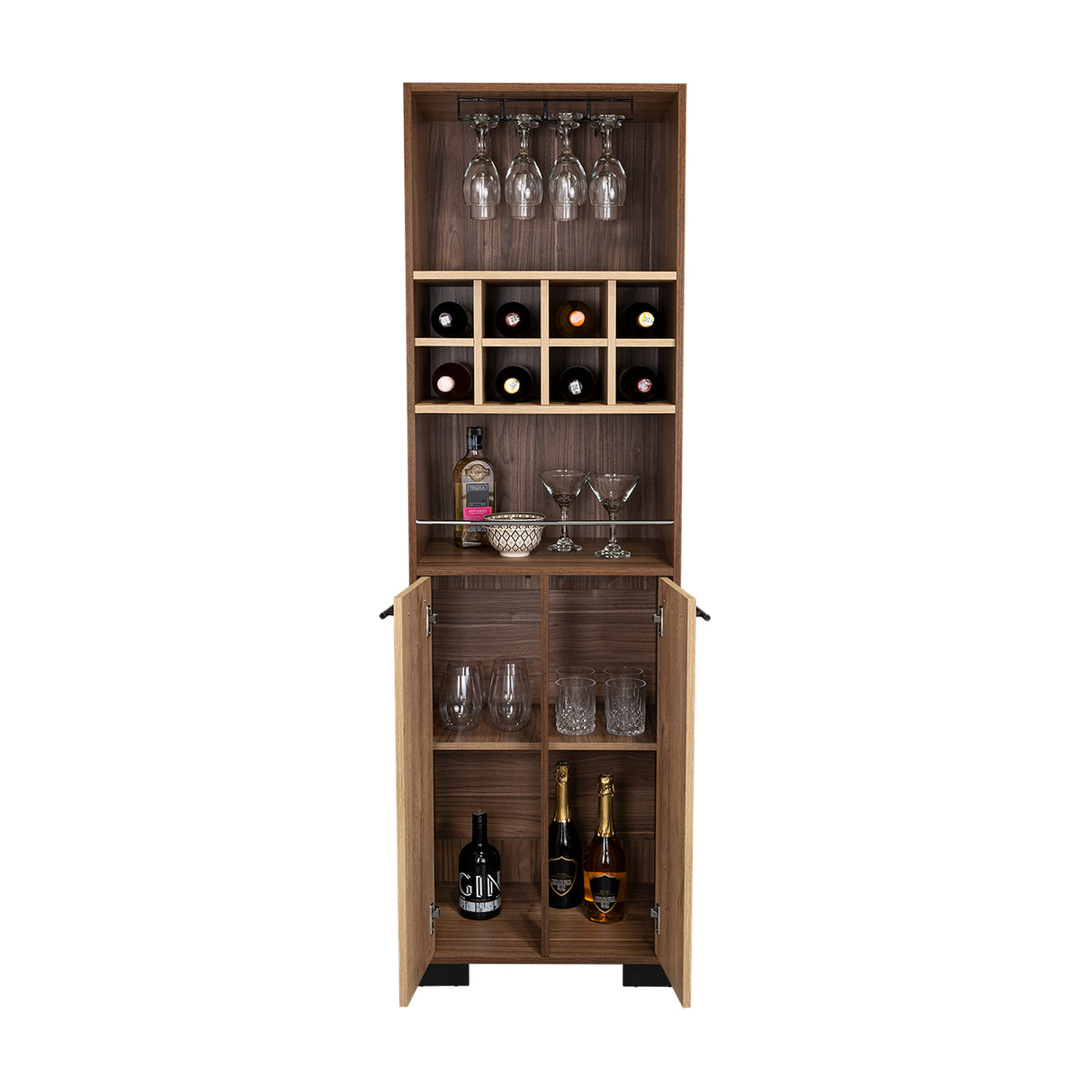 Bar Marsella Gales 52.9x179.8cm con Un Cajón y con Ocho Portabotellas - Bares | Bylmo