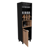 Bar Kaia Wengue y Miel 53x180cm con Un Cajón y con Ocho Portabotellas - Bares | Bylmo