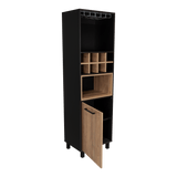 Bar Kaia Wengue y Miel 53x180cm con Un Cajón y con Ocho Portabotellas - Bares | Bylmo