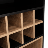 Bar Kaia Wengue y Miel 53x180cm con Un Cajón y con Ocho Portabotellas - Bares | Bylmo