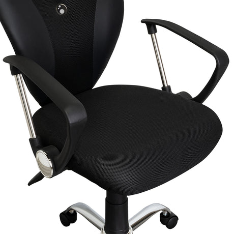 Silla de Oficina Negro 57x59cm con Apoya Brazos - Sillas | Bylmo