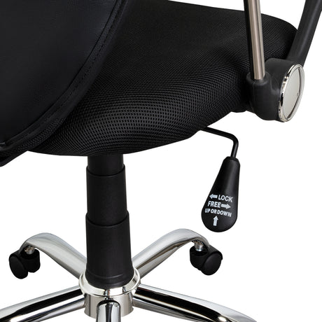 Silla de Oficina Negro 57x59cm con Apoya Brazos - Sillas | Bylmo