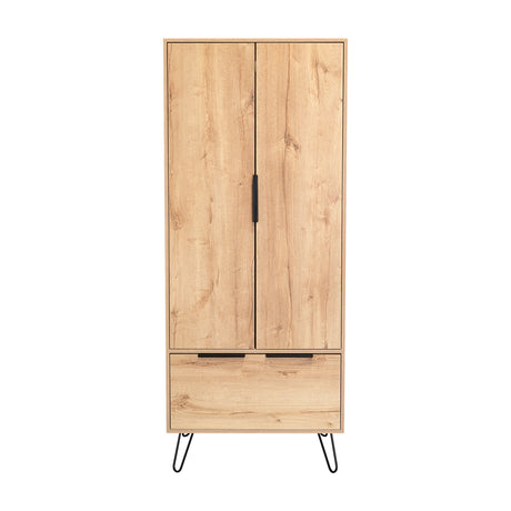 Closet Augusta Duna y Wengue 76.4x188cm con 1 Cajón y con Colgadero de Ropa - Closets | Bylmo