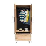 Closet Augusta Duna y Wengue 76.4x188cm con 1 Cajón y con Colgadero de Ropa - Closets | Bylmo