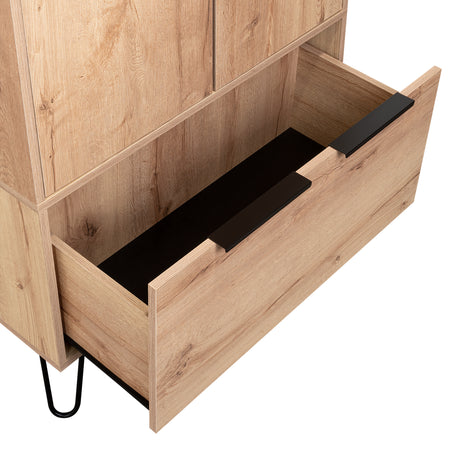 Closet Augusta Duna y Wengue 76.4x188cm con 1 Cajón y con Colgadero de Ropa - Closets | Bylmo