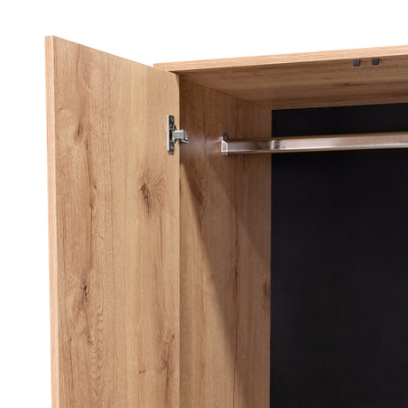 Closet Augusta Duna y Wengue 76.4x188cm con 1 Cajón y con Colgadero de Ropa - Closets | Bylmo